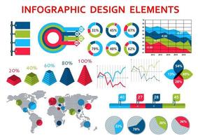 kaart en grafieken infographis elementen vector