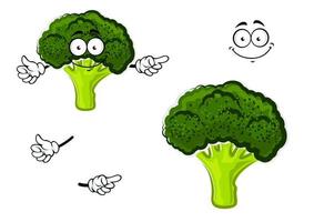 tekenfilm broccoli groente met groen hoofd vector