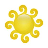 zon vector geïsoleerd zomer icoon ontwerp. abstract vector geel zon symbool