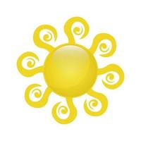 zon vector geïsoleerd zomer icoon ontwerp. abstract vector geel zon symbool