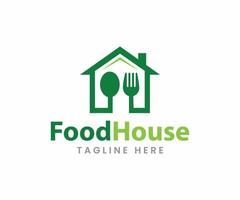 huis restaurant logo sjabloon. voedsel huis logo vector