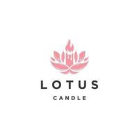 lotus kaars logo icoon ontwerp sjabloon vlak vector