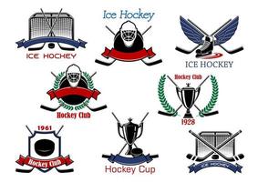 ijs hockey kop heraldisch emblemen vector