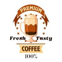 cappuccino latte koffie kop cafe etiket vector