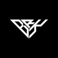 brk brief logo creatief ontwerp met vector grafisch, brk gemakkelijk en modern logo in driehoek vorm geven aan.