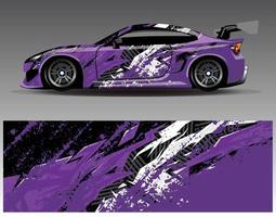 auto wrap ontwerp vector. grafische abstracte streep racen achtergrond kit ontwerpen voor wrap voertuig race auto rally avontuur en livery vector