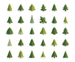 Spar boom icoon vector illustratie. Kerstmis bomen set. pijnboom vlak modern ontwerp.