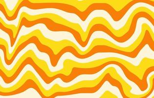 abstract horizontaal psychedelisch achtergrond met kleurrijk groovy golven. modieus vector illustratie in stijl retro jaren 60, jaren 70. geel en oranje kleuren