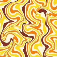 golvend kolken plein achtergrond in geel, oranje en bruin kleuren. vector illustratie in stijl hippie jaren 70, jaren 60. esthetisch grafisch afdrukken.
