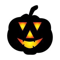 halloween pompoen icoon. herfst symbool. halloween eng pompoen met een glimlach, brandend ogen. vector