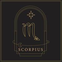 goud Schorpioen scorpius dierenriem teken vector