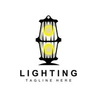 lantaarn lamp logo ontwerp, leven verlichting vector, lamp logo illustratie, Product merk vector