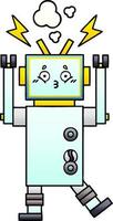 gradiënt gearceerde cartoon robot vector