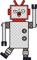 stripboekstijl cartoon boze robot vector