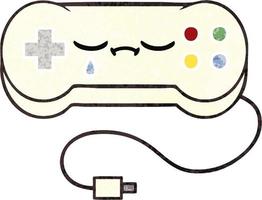 retro illustratie stijl cartoon game controller vector