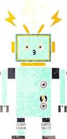 retro illustratie stijl cartoon robot vector