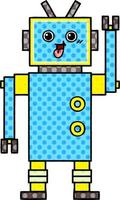 cartoon robot in stripboekstijl vector