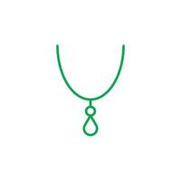 eps10 groen vector ketting of hanger lijn kunst icoon geïsoleerd Aan wit achtergrond. medaillon schets symbool in een gemakkelijk vlak modieus modern stijl voor uw website ontwerp, logo, en mobiel toepassing