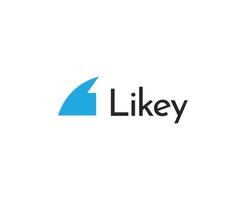 likey logo ontwerp. creatief Leuk vinden logo vrij vector