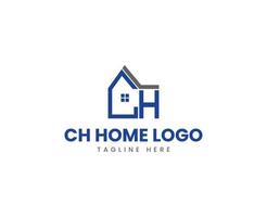 ch huis logo ontwerp, echt landgoed logo ontwerp vector sjabloon