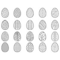reeks van zwart en wit Pasen eieren lijn kunst vector