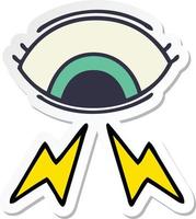 sticker van een schattig cartoon mystiek oog vector