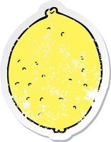 noodlijdende sticker van een cartoon-citroen vector