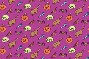 schattig halloween naadloos patroon, tekenfilm, achtergrond, gemakkelijk, kunst vector