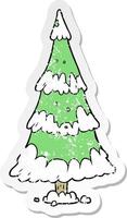 noodlijdende sticker van een cartoon-kerstboom vector