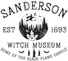 sanderson heks museum, halloween vrachtwagen, gelukkig halloween, vector illustratie het dossier