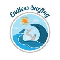 gekleurde eindeloos surfing vector logo