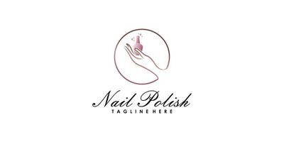 nagel schoonheid salon logo ontwerp vector met creatief concept premie vector