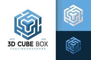 3d kubus doos logo ontwerp, merk identiteit logos vector, modern logo, logo ontwerpen vector illustratie sjabloon