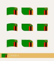 vector vlaggen van Zambia, verzameling van Zambia vlaggen.