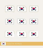 vector vlaggen van zuiden Korea, verzameling van zuiden Korea vlaggen.
