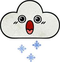 retro grunge textuur cartoon sneeuw wolk vector