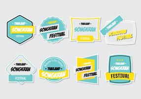 Songkran stickers vector