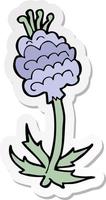 sticker van een cartoonbloem vector