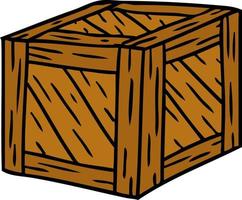cartoon doodle van een houten kist vector