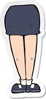 sticker van een cartoon vrouwelijke benen vector