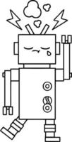 lijntekening cartoon robot vector