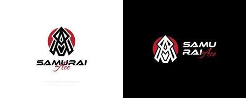 abstract samurai logo met eerste brief a. samurai hoofd logo, geschikt voor mascotte, embleem of bedrijf logo vector