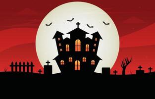 halloween kasteel achtergrond vector illustratie ontwerp