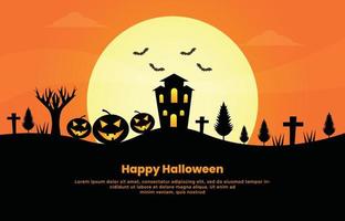 halloween illustratie met pompoenen vector achtergrond ontwerp