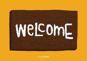 Woodgrain Welkom Sign Vector