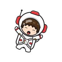 schattig astronaut karakter tekenfilm icoon illustratie vector