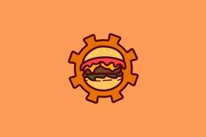 machine hamburger logo vector