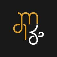 brief mk lijn monogram meetkundig luxe logo vector