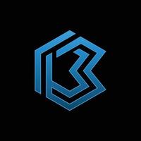 brief b zeshoek modern creatief logo vector