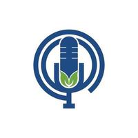 podcast blad natuur gemakkelijk modern logo vector